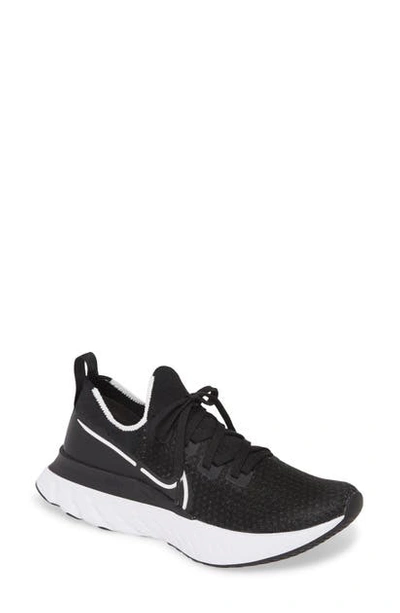 Nike React Infinity Run Flyknit Running Shoe In Black/white-iron Grey