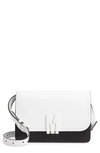 MOSCHINO M BICOLOR LEATHER SHOULDER BAG,A747180062242