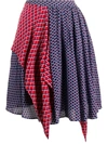 Kenzo Panelled Geometric-print Skirt In Blue