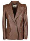 FENDI FENDI SINGLE BREASTED LEATHER BLAZER