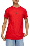 Topman Slub Roller T-shirt In Red