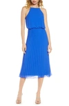 Sam Edelman Sleeveless Pleated Midi Dress In Blueberry