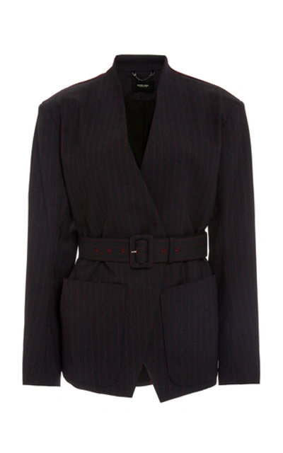 Rachel Comey Clinch Belted Stretch-wool Jacket In Navy