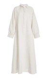 ASCENO THE PORTO LINEN MAXI SHIRT DRESS,768842