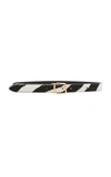 DOLCE & GABBANA STRIPED LEATHER AND PONY HAIR BELT,789825