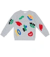 STELLA MCCARTNEY GRAPHIC FACE COTTON SWEATSHIRT,P00447441