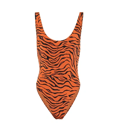 Reina Olga For A Rainy Day Tiger One Piece Swimsuit In Orange