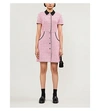Maje Houndstooth Tweed Button-front Mini Dress In Fuchsia