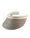 Helen Kaminski Bianca Classic Slide-on Raffia Visor In Eclipse/nougat