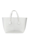 Frame Les Second Large Leather Tote Bag In White