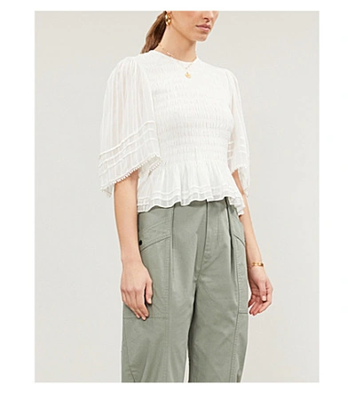 Isabel Marant Étoile Janette Smock Point Viscose Top In White