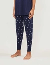 Polo Ralph Lauren Cotton-jersey All-over Logo-print Jogging Bottoms In Cruise Navy