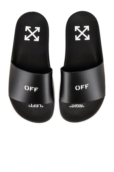 Off-white Rubber Slides For Left And Right In Black