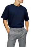 Topman Oversize Fit T-shirt In Navy Blue