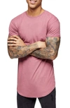 Topman Scotty Longline Slim Fit T-shirt In Rose