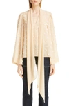 Chloé Pussy-bow Guipure Lace-embroidered Silk Blouse In Light Sand