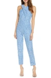 ADELYN RAE CAYDEN CROSS NECK LACE JUMPSUIT,F912B2012