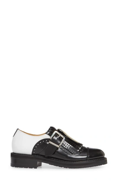The Office Of Angela Scott Mr. Oliver Brogue Lug Oxford In Black And White Metallic