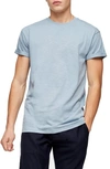 Topman Slub Roller T-shirt In Blue
