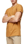 Topman Slub Roller T-shirt In Brown