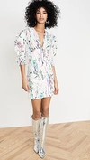 Isabel Marant Farah Printed Crepe De Chine Mini Dress In Ecru