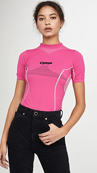 Off-white Active Short Sleeve Top In Pink