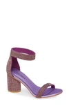Jeffrey Campbell Laura Crystal Embellished Ankle Strap Sandal In Lilac Combo