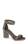 Jeffrey Campbell Laura Crystal Embellished Ankle Strap Sandal In Pewter Combo