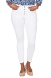 Nydj Ami Exposed Button Stretch Ankle Jeans In Optic White