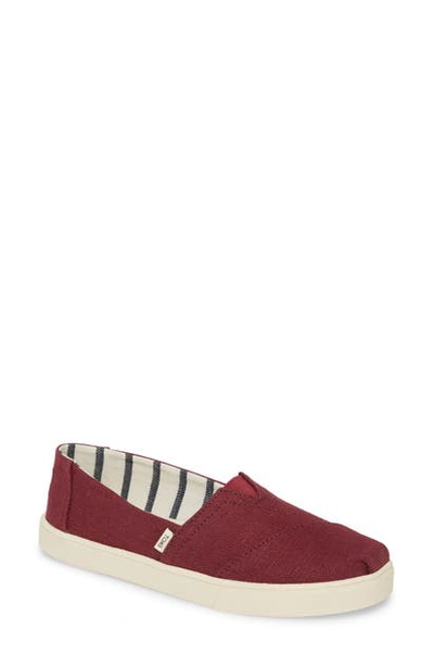 Toms Alpargata Slip-on Sneaker In Burgundy Fabric