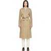 VICTORIA BECKHAM VICTORIA BECKHAM BEIGE LINEN BELTED MENSWEAR COAT