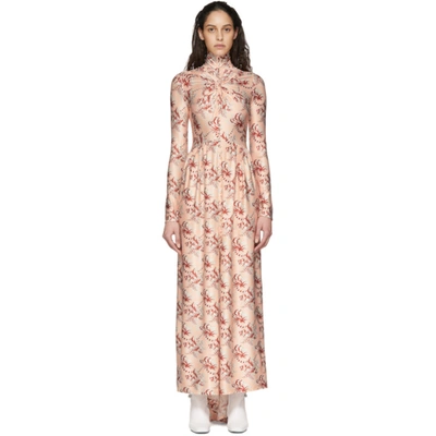Paco Rabanne Long Sleeve Maxi Dress In Pink