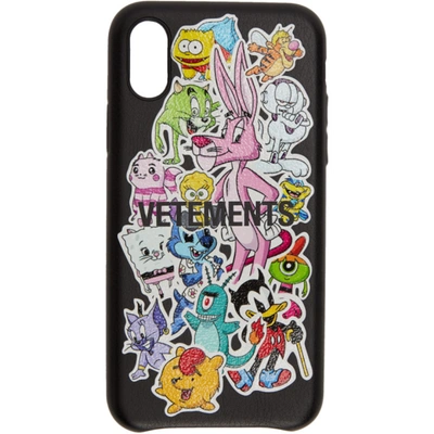 Vetements Monsters Stickers Iphone X/xs/xs Max Case In Black