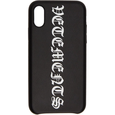 Vetements Black Vertical Logo Iphone Xs Case