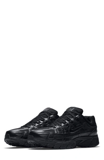 Nike P-6000 Leather, Mesh And Rubber Sneakers In Black