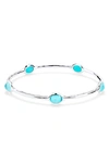 Ippolita Sterling Silver Rock Candy Turquoise & Rock Crystal Doublet Bangle Bracelet In Silver