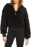 ALO YOGA STREETSIDE HALF ZIP FAUX FUR HOODIE,W4338R