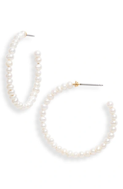 Lele Sadoughi Women's 14k-gold-plated & Freshwater Pearl Medium Hoop Earrings