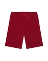 Dolce & Gabbana Jersey Bermuda Jogging Shorts With Logo Plaque In Dark Red