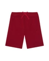 Dolce & Gabbana Jersey Bermuda Jogging Shorts With Logo Plaque In Dark Red
