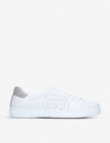 GUCCI GUCCI MENS WHITE MEN'S NEW ACE PERFORATED-LOGO LEATHER TRAINERS,34146542