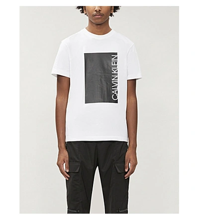 Calvin Klein Logo Cotton-jersey T-shirt In White