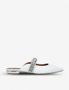 Kurt Geiger Womens White Princely Embellished-strap Leather Mules 36