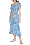 Faithfull The Brand Women's Ina Floral Midi Dress In Le Bon Floral Print - Blue