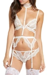 Thistle & Spire Kane Garter Belt With Removable Choker Harness In Ivory