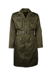 PRADA PRADA BELTED LOGO PLAQUE TRENCH COAT