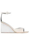 BY FAR DIMA 95 PERSPEX WEDGE SANDALS
