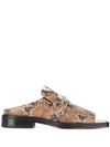 MARTINE ROSE SNAKESKIN-EFFECT SANDALS