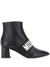 MOSCHINO LOGO BAND ANKLE BOOTS