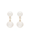 SOPHIE BILLE BRAHE 14KT YELLOW GOLD DIAMOND PEARL EARRINGS